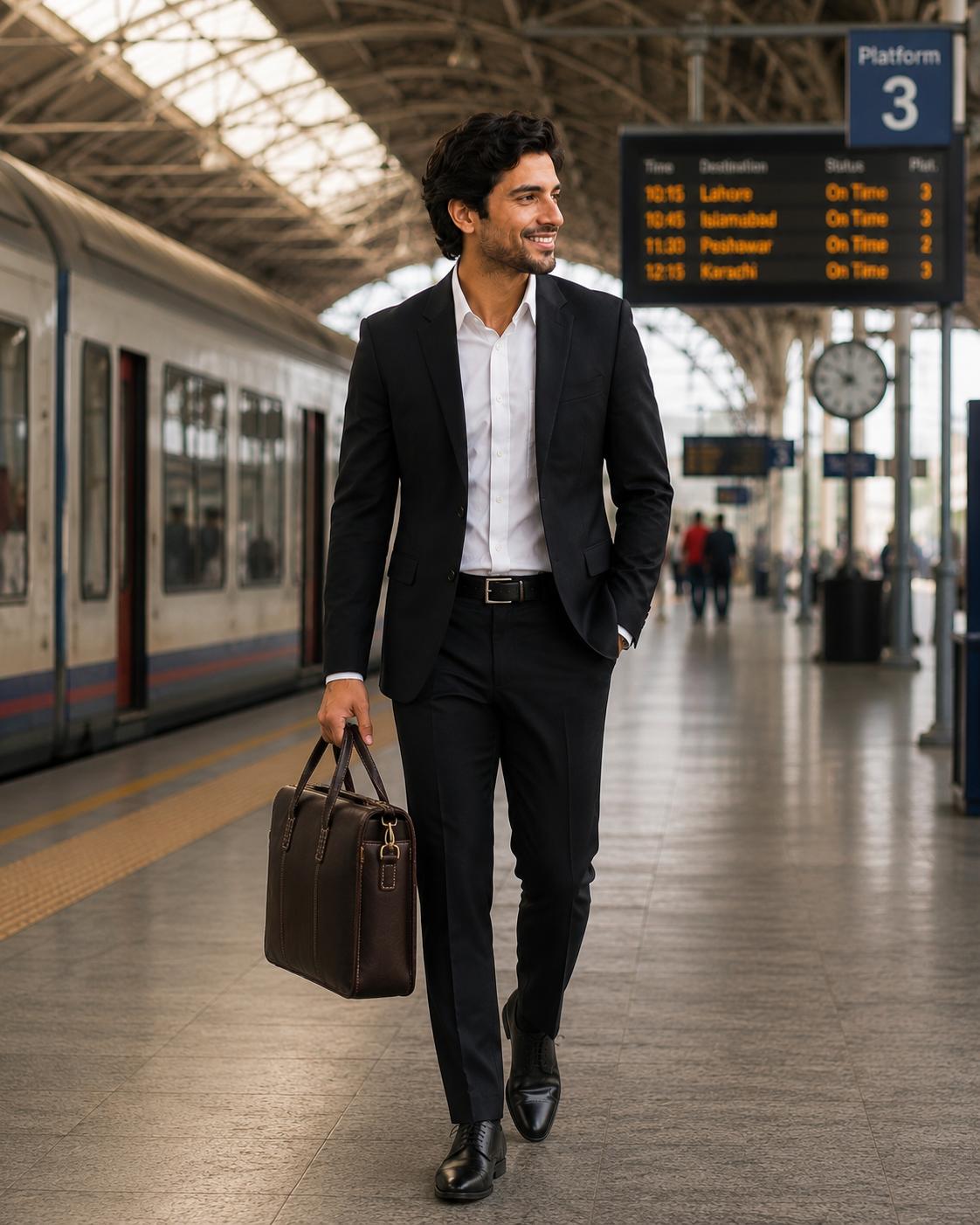 Men’s Genuine Leather Laptop Briefcase | Vintage Business Office Messenger Bag | Fits Up to 15.6” Laptop | Dark Brown