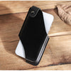 Premium Genuine Leather Phone Holster Belt Pouch for Men | Vertical Waist Case | Black Leather Phone Holder