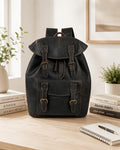 Premium Vintage Leather Laptop Backpack | Waterproof Travel & Office Rucksack (Dark Brown)